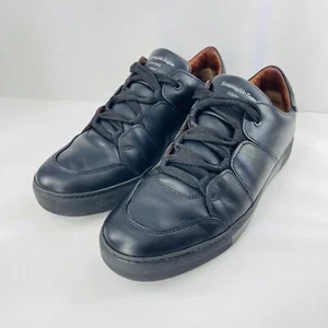 Ermenegildo Zegna Men Tiziano Black Contrast Leather Sneakers US 9.5 UK 8.5 READ - Picture 1 of 24