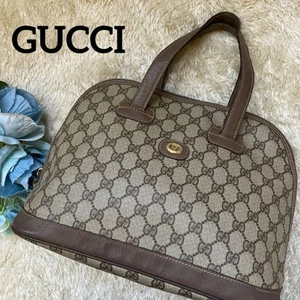 Raro Bolso de Mano Gucci Media Luna Gg PVC Cuero Beige - Imagen 1 de 20