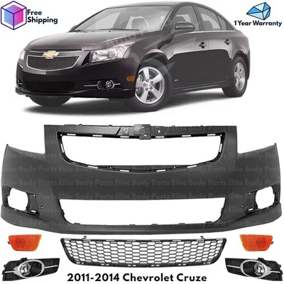 Front Bumper Cover & Fog Light Assembly Kit For 2011-2014 Chevrolet Cruze Foto 1 de 4