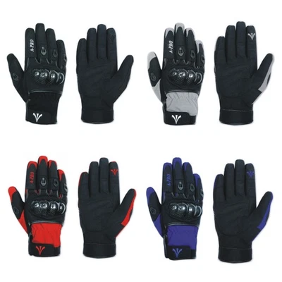 Guanto Moto Tessuto Tecnico Corto Protezioni Carbonio Traspirante Prese Aria - Immagine 1 di 3