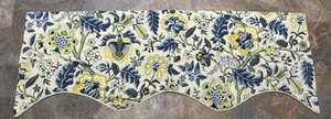 Waverly-IMPERIAL KLEID/blau-überbackener Volant-gefüttert-51 x 17-blau/grün Blumen- - Bild 1 von 11