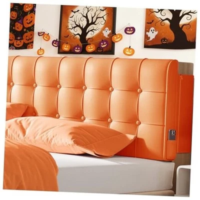 Almohada de cabecero doble naranja para dormitorio doble (39 pulgadas X 24 pulgadas X 4 pulgadas) naranja quemado Foto 1 de 4