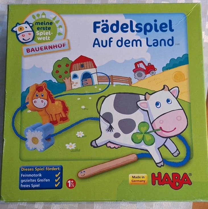 HABA Fädelspiel auf Dem Land, 15-tlg. Set, Kinderspielzeug - Bild 1 von 3