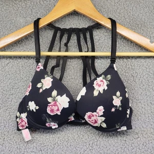 Sujetador Victoria's Secret Rosa Mujer 32B Negro Tachonado Floral - Imagen 1 de 6