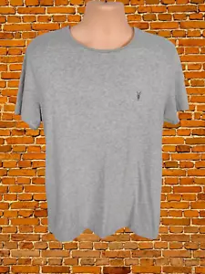 ALLSAINTS LARGE GREY CREW T-SHIRT TEE CASUAL SHORT SLEEVE PLAIN BRACE TONIC MENS - Bild 1 von 4