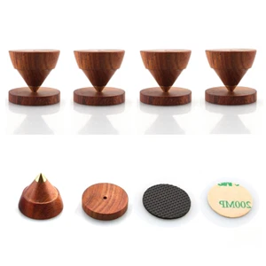 4Set HiFi Audio Amp Głośnik Palisander Stojak izolacyjny Kolce Nóżki Podkładki 23x20mm - Zdjęcie 1 z 9