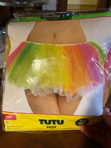 TUTU - Multi Color- Black Light Reactive - Adult - One Size (1 Piece) Halloween - Picture 1 of 6
