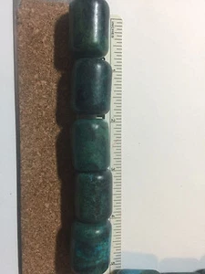 Sepentine Blue Green Yellow Large Turquoise Tube Beads 18mm x 26mm 6 pc - Picture 1 of 3