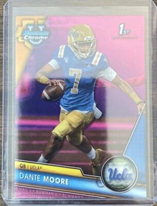 2023 Bowman University Chrome Pink Refractor Dante Moore #133 1st UCLA