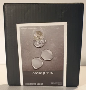 GEORG JENSEN Wine & Bar 4 Piece Premium Stainless Steel Wine Coaster Set *Boxed* - Picture 1 of 8