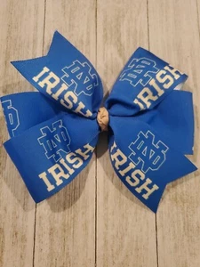 Large Notre Dame Fighting Irish Hair Bow Notre Dame Bow - Picture 1 of 1