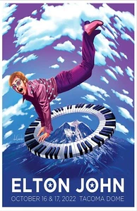 Póster de concierto enmarcado de Elton John 2022 Tacoma - Imagen 1 de 2