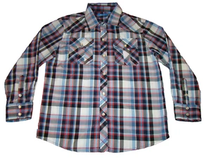Cheerboy Boys Size 8 Pearl Snap Plaid Long Sleeve Western Shirt - Picture 1 of 5
