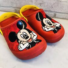 Crocs Disney Mickey Mouse Clogs Big Kids Youth Size J 2 Red Boy Girl Gift