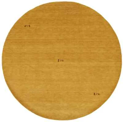 Golden Peach Tribal Design Large Round 8X8 Gabbeh Modern Rug Living Room Carpet - Image 1 of 4