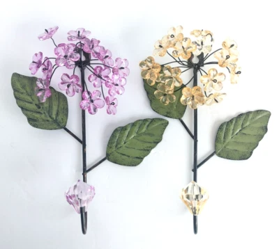 Juego de 2 ganchos para colgar en pared acrílicos de metal entero para pared decorativos de 9,3/8" Foto 1 de 4