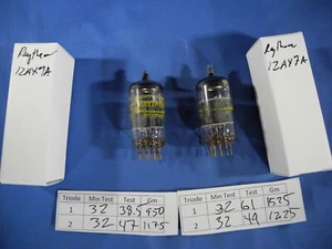 (2) Raytheon 12AX7A Japan Vorverstärker Röhren Paar (GETESTET MIT TV-7D/U) - Bild 1 von 5