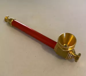 12cm Metal Smoking Pipe with RED Stem & Stoker Tobacco Cigarettes NEW Aus Made - Picture 1 of 4