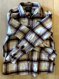 Hollister Mens Button Down Red & White Long Sleeved Flannel Size M - Picture 1 of 3