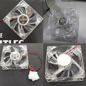 Ventilador de refrigeración con LED para computadora PC transparente EE. UU. 2-4 80 mm - azul - Imagen 1 de 18