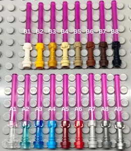 LEGO Star Wars - Lightsabers Trans Pink With Hilt - PICK YOUR COLORS Weapon - Picture 1 of 18