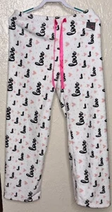 Pigiama donna lounge pantalone grande bianco super morbido love stampa cuore - Foto 1 di 4