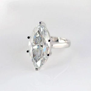 2 Ct Marquise Cut Simulated Diamond Solitaire Engagement Ring 14K White Gold FN - Picture 1 of 8