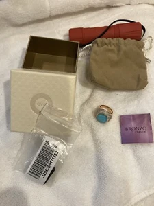 Affinity Gems Sleeping Beauty Turquoise Ring, Bronzo Italia Size 6 - Picture 1 of 5