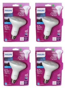 Philips Dimmable Light Bulb Indoor BR30 Flood Daylight 7.25W LED 5000K 4 Pack - Picture 1 of 5