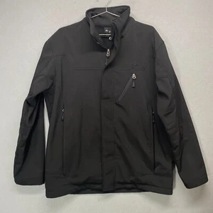 Snozu Jacket Mens Medium Black Softshell Fleece Zip Up Performance - Picture 1 of 12