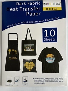 Printers Jack - Papel de transferencia de calor de tela oscura. 10 hojas - Imagen 1 de 2