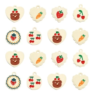 30 x милый эмали сладкое сердце цветок клубника подвески для изготовления ювелирных изделий - Изображение 1 из 4