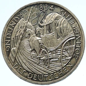 1984D GERMANY CUSTOMS UNION Horse Carriage OLD German VINTAGE 5 Mark Coin i99245 - Picture 1 of 3