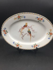 MZ Altrohlau Czechoslovakia Golden Pheasant Porcelain Platter 13” - Picture 1 of 7