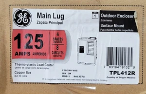 GE TPL412R 125a 120/240vac 1ph 3w Nema 3 Main Lug Brand New Factory Sealed - Picture 1 of 4