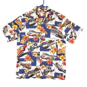 Camicia hawaiana uomo Kalaheo WW2 bombardieri aerei con bottoni taglia large - Foto 1 di 13