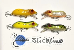 SLICKLINE 50mm Floating Topwater Frog Fishing Lure Swimbait Bass Pike 4 COLORS - Picture 1 of 30