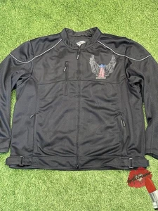 Harley Davidson Reflective Jacket Mens 3XL Exodus Americana Winged American Flag - Picture 1 of 18