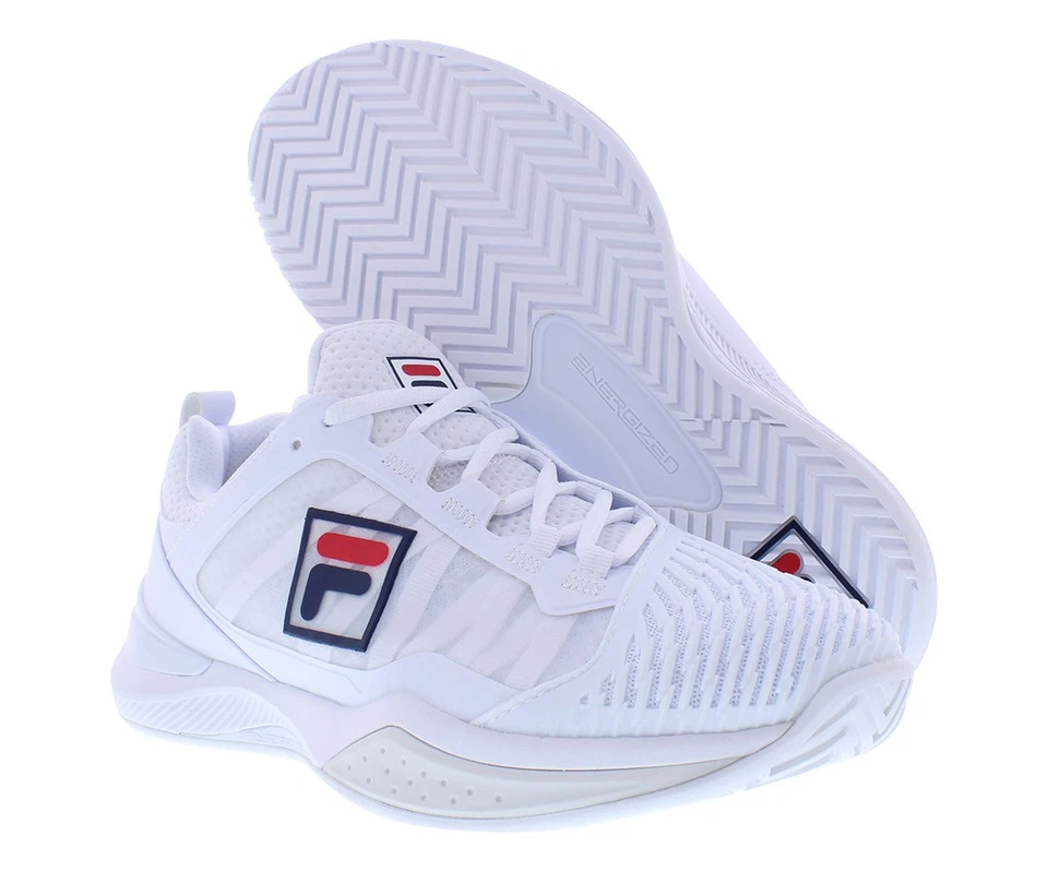 Fila Tennis SpeedServe Energized White Red Navy Shoes 1TM01778-100 Men Sz 11