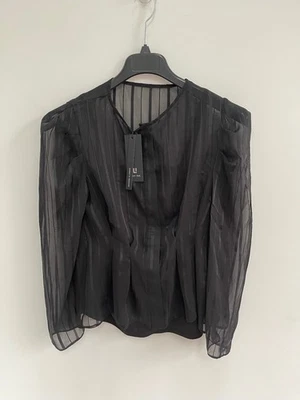 Lost Ink Blouse Shirt Top Black Long Sleeve Chiffon UK 8 - BNWT - Image 1 of 4