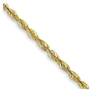 10k Yellow Gold 1.5mm Extra-Light Diamond-cut Rope Chain Necklace 20" 2.6gm - Picture 1 of 4