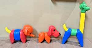 Vintage Tupperware Toy ZOO-IT-YOURSELF Animal Set TupperToy Giraffe Elephant Dog - Picture 1 of 7