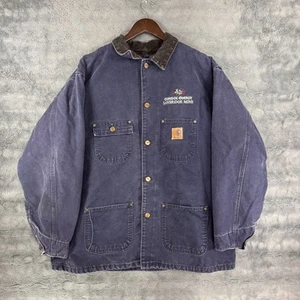 Carhartt C02 MDT Blanket Lined Canvas Chore Work Jacket Blue Size XL - Picture 1 of 5