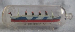 VINTAGE MICR0 NAVEL AND NAUTICAL  TROOPSHIP 899 IN GLASS BOTTLE - Picture 1 of 5