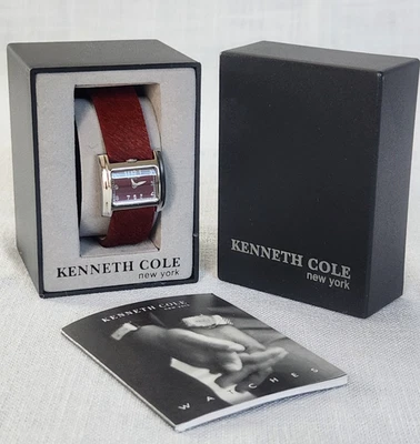 Women's Kenneth Cole Watch 31mm Rectangle Dial Red Fur Leather Band - Image 1 of 4
