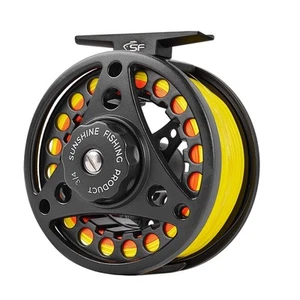 Large Arbor Fly Fishing Reel - 3/4wt Aluminum Alloy Body Die-Cast Matt Black ... - Picture 1 of 6