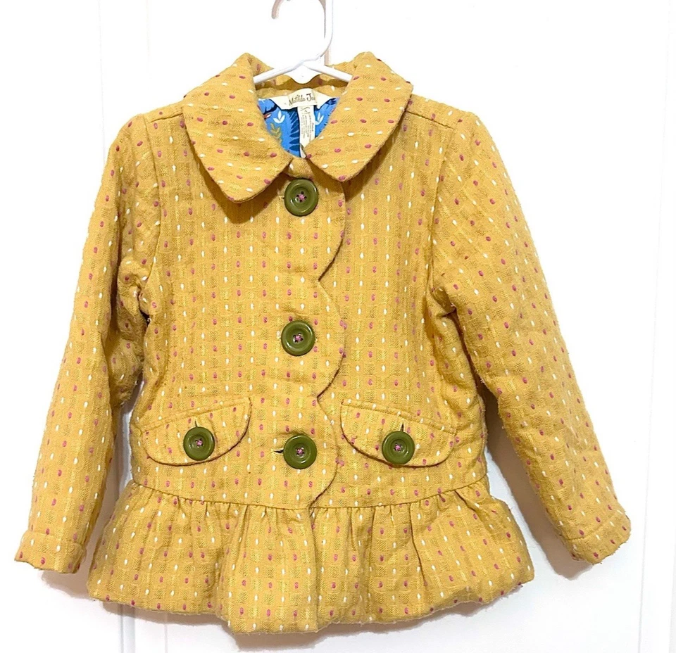 Chaqueta Matilda Jane Niña Talla 4 Mostaza Tweed Vieira con Forro Woodland Foto 1 de 4