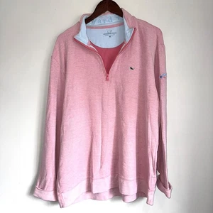 VINEYARD VINES Herren XL Rosa 1/4 Zip Langarm Pullover Shirt Sweater OO12 - Bild 1 von 5