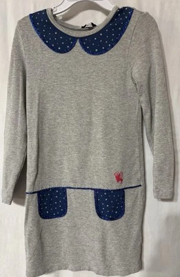 LITTLE MARC JACOBS Girl's Gray With Blue Trim Dress Size 5 - Image 1 of 4