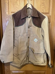 CO543 Vintage Carhartt USA Button Hunting Canvas Duck Jacket CB1256 Herren Large - Bild 1 von 12